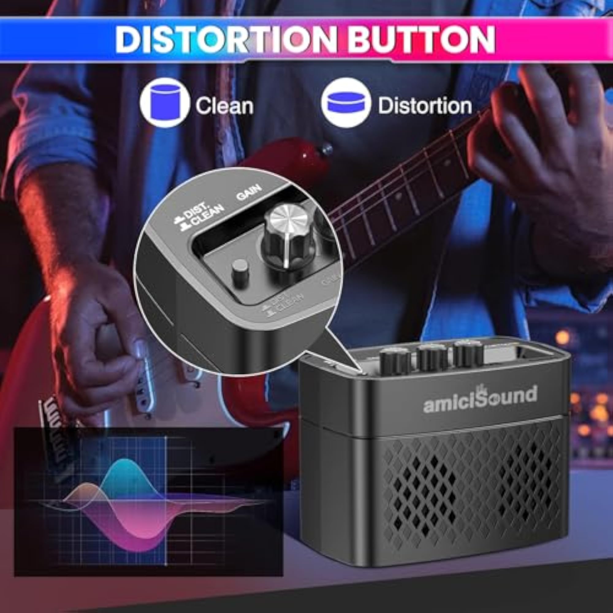 Mini Portable 5W Guitar Amplifier Speaker with USB Cable